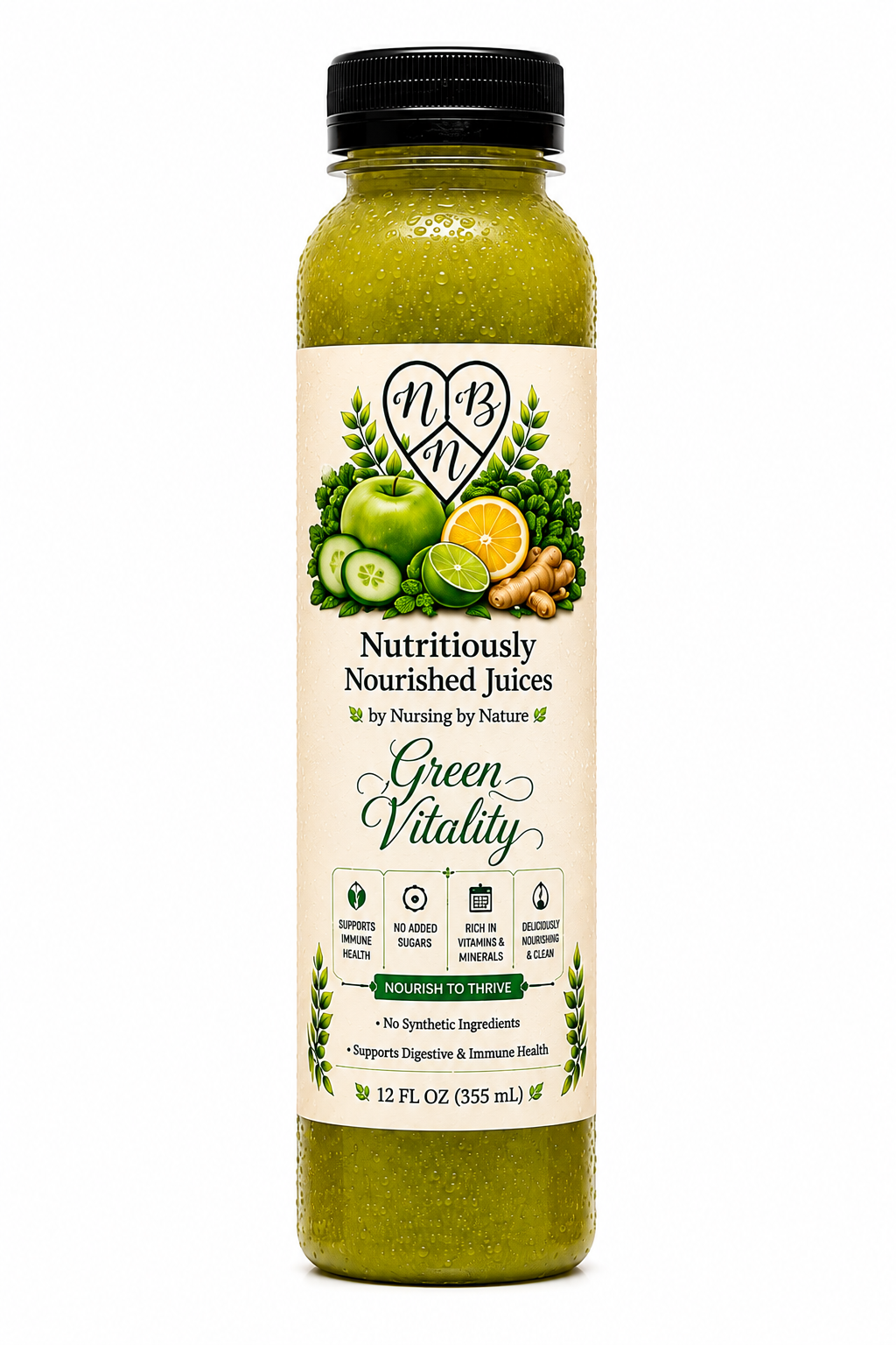 Green Vitality juice bottle